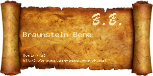 Braunstein Bene névjegykártya